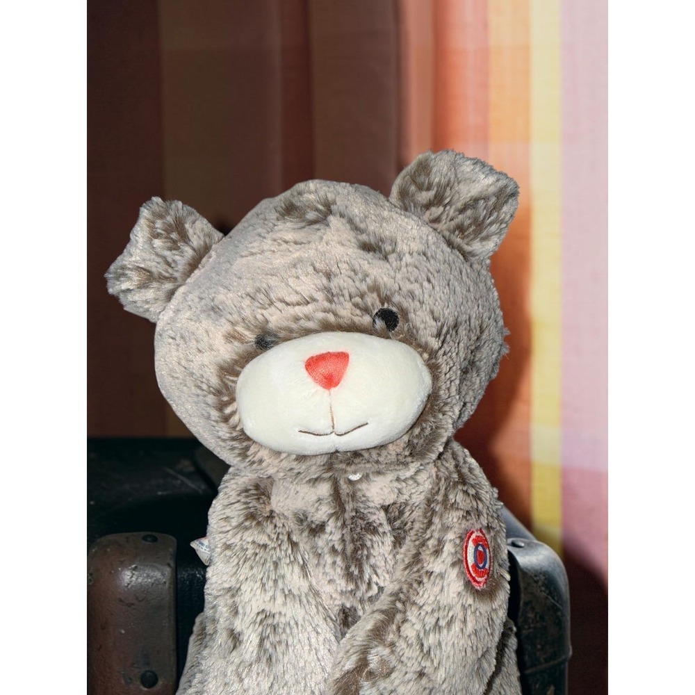Kaloo Rouge Teddy Bear Plush Grey Textured Fur Stuffed Animal 12 inch Small
